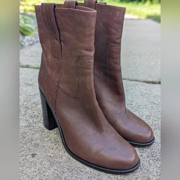 Brown Leather Ankle Boots kate spade new york Women's Baise Boot 8 - Picture 5 of 10